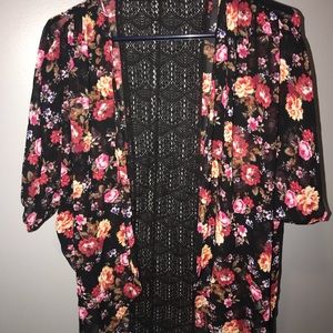 Floral/Mesh Kimono